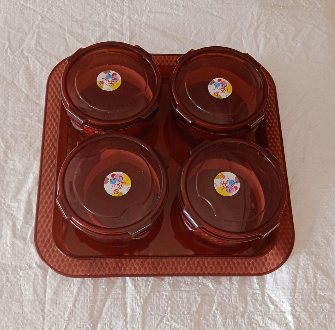 3646 Elegance Tray, Plastic Airtight 4 Pieces Storage Container and 1 Piece Serving Tray with Lids 3646 Elegance Tray, Plastic Airtight 4 Pieces Storage Container and 1 Piece Serving Tray with Lids
